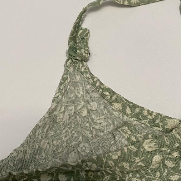 Vtg Womens Ditsy Floral Sage Green Maxi Dress 9/10 Y2K Boho Cottagecore Feminine - Picture 6 of 9